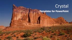  Presentation with arches national park - Colorful slide set enhanced with natural red rocks at arches national park in utah usa backdrop and a ocean colored foreground