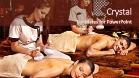  Presentation with ayurveda - Audience pleasing slide set consisting of natural remedies - couple having oil ayurveda spa backdrop and a tawny brown colored foreground