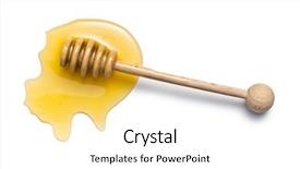  Presentation with honey - Slide deck consisting of natural remedies - honey dipper on white background background and a white colored foreground