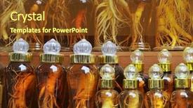  Presentation with ginseng - Beautiful slide deck featuring natural remedies - jars of ginseng backdrop and a tawny brown colored foreground