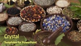  Presentation with ginkgo - Presentation theme consisting of natural remedy ginkgo ande wooden background and a tawny brown colored foreground