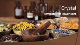  Presentation with healing - Slide set having natural-remedy-healing-herbs-background background and a tawny brown colored foreground
