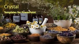  Presentation with herbal medicine - Presentation theme featuring natural-remedy-herbal-medicine background and a tawny brown colored foreground