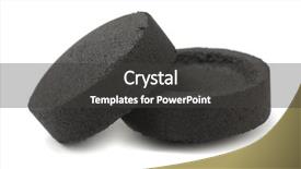  Presentation with charcoal - Cool new presentation theme with natural resources coal - two charcoal briquettes isolated backdrop and a dark gray colored foreground