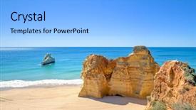  Presentation with algarve - Presentation theme featuring da rocha in the algarve background and a light blue colored foreground