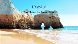  Presentation with rocks - PPT theme with natural-rocks-at-praia-tres background and a arctic colored foreground