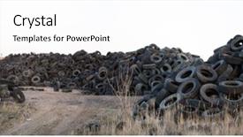  Presentation with environmental - Beautiful presentation theme featuring natural rubber - old tyres polluting the nature backdrop and a white colored foreground