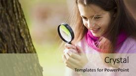  Presentation with biology - Audience pleasing theme consisting of natural science - child studing biology in nature backdrop and a  colored foreground