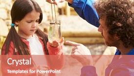  Presentation with daughter - PPT theme with natural science - father and daughter looking background and a  colored foreground