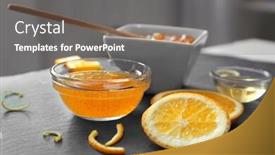  Presentation with natural ingredients - Amazing slide set having natural scrub ingredients on gray table backdrop and a gray colored foreground