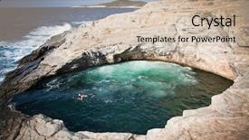  Presentation with sea water - Audience pleasing slides consisting of natural sea water pool located on thassos island in greece backdrop and a soft green colored foreground