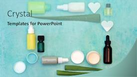  Presentation with skin care natural - Slide deck having natural-skin-care-beauty-treatment background and a arctic colored foreground