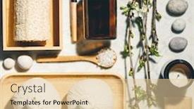  Presentation with skin care natural - Colorful PPT theme enhanced with natural-skin-care-products-flat backdrop and a lemonade colored foreground