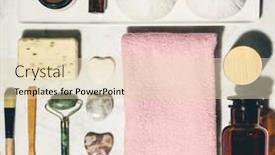  Presentation with skin care natural products - Amazing PPT theme having natural-skin-care-products-flat backdrop and a lemonade colored foreground