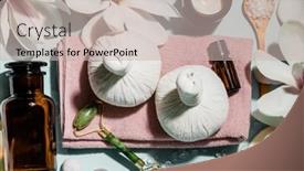  Presentation with skin care natural products - Cool new PPT layouts with natural-skin-care-products-flat backdrop and a soft green colored foreground