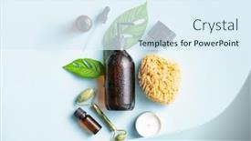  Presentation with skin care natural products - Presentation theme consisting of natural-skin-care-products background and a sky blue colored foreground