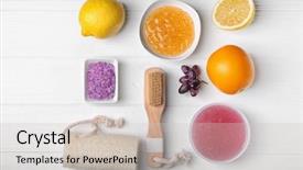  Presentation with natural skincare - PPT theme having natural skincare - beauty treatment and body care background and a  colored foreground