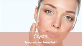  Presentation with close up of young girls - Slide deck having natural skincare - close up portrait of beautiful background and a  colored foreground