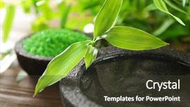  Presentation with weird spa - Amazing theme having natural skincare - spa set closeup backdrop and a  colored foreground