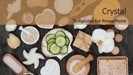  Presentation with natural skincare - Beautiful PPT theme featuring natural skincare and body care backdrop and a coral colored foreground