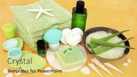  Presentation with anti ageing - Colorful PPT theme enhanced with natural-skincare-beauty-treatment backdrop and a yellow colored foreground