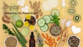  Presentation with acne - Amazing PPT layouts having natural-skincare-healing-ingredients-used backdrop and a yellow colored foreground