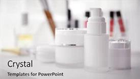  Presentation with natural skincare - Cool new presentation theme with natural skincare products - bottle and jars of cream backdrop and a light gray colored foreground