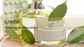  Presentation with natural skincare - Presentation theme consisting of natural skincare products - bottle of organic cream background and a yellow colored foreground