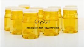  Presentation with antioxidant - Slides with natural skincare products - cosmetic glass containers with concentrated background and a gold colored foreground