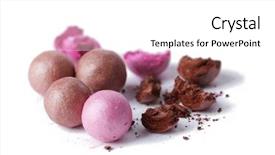  Presentation with natural skincare - Colorful slide deck enhanced with natural skincare products - pink and brown powder balls backdrop and a  colored foreground