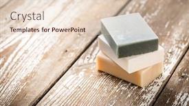  Presentation with natural soap - PPT theme with natural-soap-bars-on-wooden background and a lemonade colored foreground