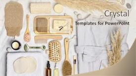  Presentation with eco plastic - Presentation design consisting of natural-spa-composition-with-linen background and a lemonade colored foreground