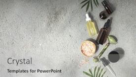  Presentation with natural products - PPT theme with natural-spa-cosmetic-products-background background and a light gray colored foreground