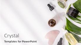  Presentation with oils - Presentation having natural-spa-cosmetic-products-background background and a sky blue colored foreground