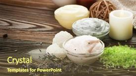  Presentation with cosmetics natural - Slide deck enhanced with natural spa cosmetics background and a tawny brown colored foreground