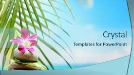 Presentation with natural spa resort - Slide set with natural spa resort - stack of zen stones background and a arctic colored foreground