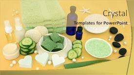  Presentation with cleansing - Amazing PPT theme having natural-spa-vegan-skincare-beauty backdrop and a yellow colored foreground