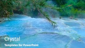  Presentation with hot springs - Presentation theme consisting of natural-spa-with-waterfalls background and a teal colored foreground