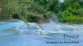  Presentation with waterfalls - Presentation having natural-spa-with-waterfalls background and a light blue colored foreground