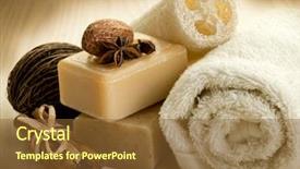  Presentation with natural soap - Colorful presentation enhanced with natural spices soap with bath backdrop and a tawny brown colored foreground