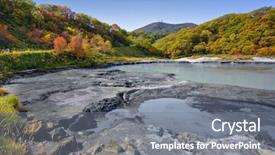  Presentation with hell - Audience pleasing slide set consisting of natural springs of oyunuma lake backdrop and a gray colored foreground