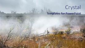  Presentation with steam - PPT theme featuring natural-steam-rising-from-volcanic background and a lemonade colored foreground