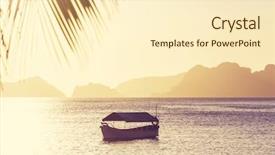  Presentation with mountain view - PPT theme featuring natural stone - amazing scenic view of sea background and a  colored foreground