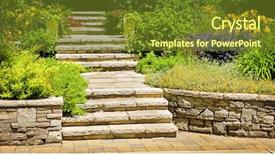 Presentation with home garden - Presentation having natural stone landscaping in home background and a tawny brown colored foreground
