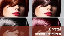  Presentation with hair color - Presentation theme having natural straight glossy hair mixed background and a tawny brown colored foreground