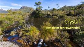  Presentation with volcanic rock - Theme with natural stream of water running background and a tawny brown colored foreground