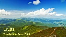  Presentation with mountains fantasy abstract nature landscape - PPT layouts featuring natural summer scene in carpathian background and a tawny brown colored foreground