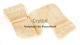  Presentation with textile - PPT theme having natural-textile-bath-sponge background and a lemonade colored foreground