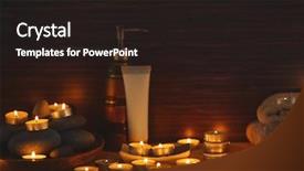  Presentation with spa salon - Amazing presentation design having natural-treatments-and-alight-candles backdrop and a wine colored foreground