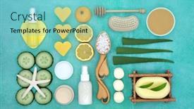  Presentation with skin care natural products - Beautiful slide set featuring natural-vegan-beauty-skin-care backdrop and a seafoam green colored foreground